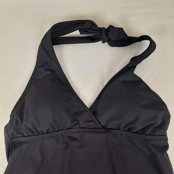 Apt 9 Size Small Black Halter Tankini Top Decorative Cutout Details at Hem NWT - Picture 3 of 14